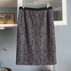 Lida Baday Lace Slim Straight Pencil Skirt Slate/Gray Plum